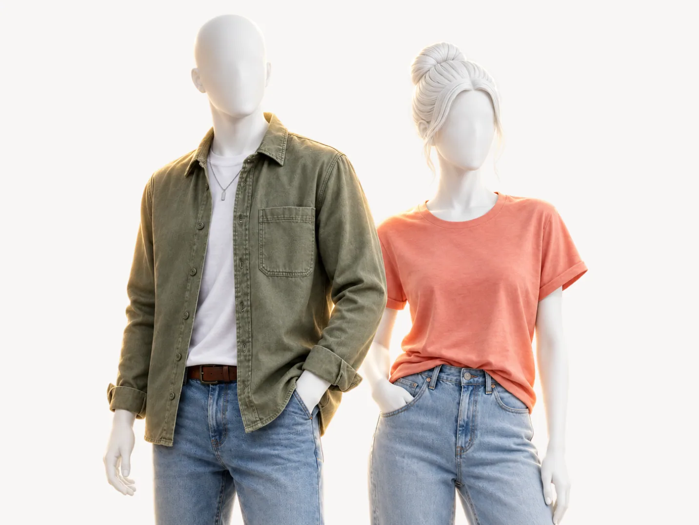 Looks en los colores de Light Spring sobre dos maniquíes