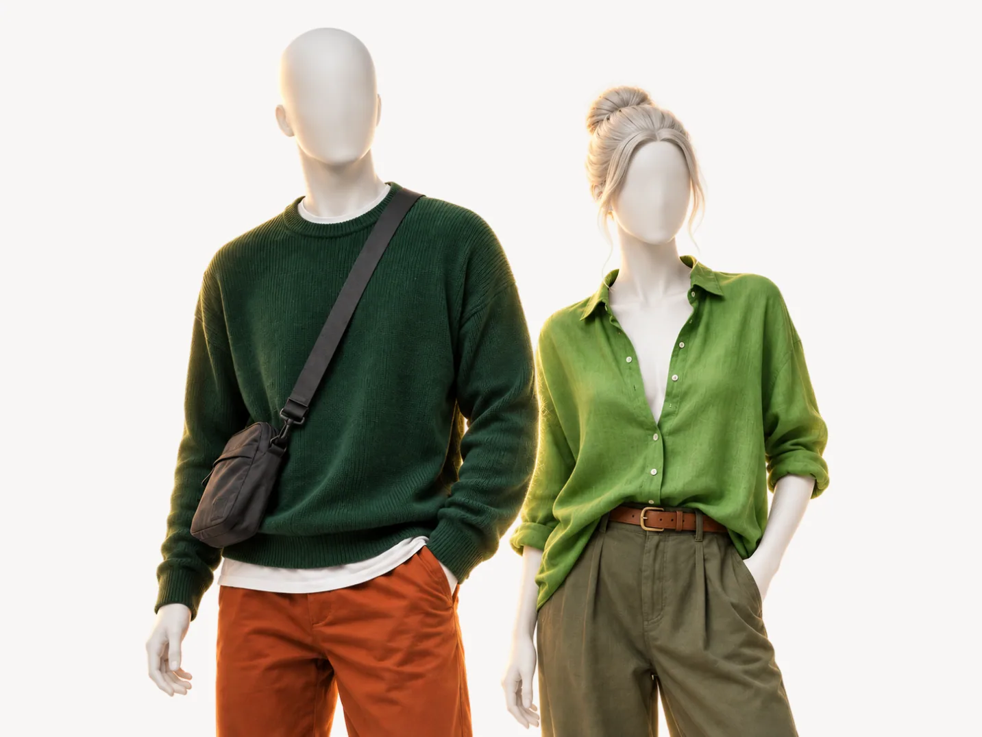 Looks en los colores de True Spring sobre dos maniquíes