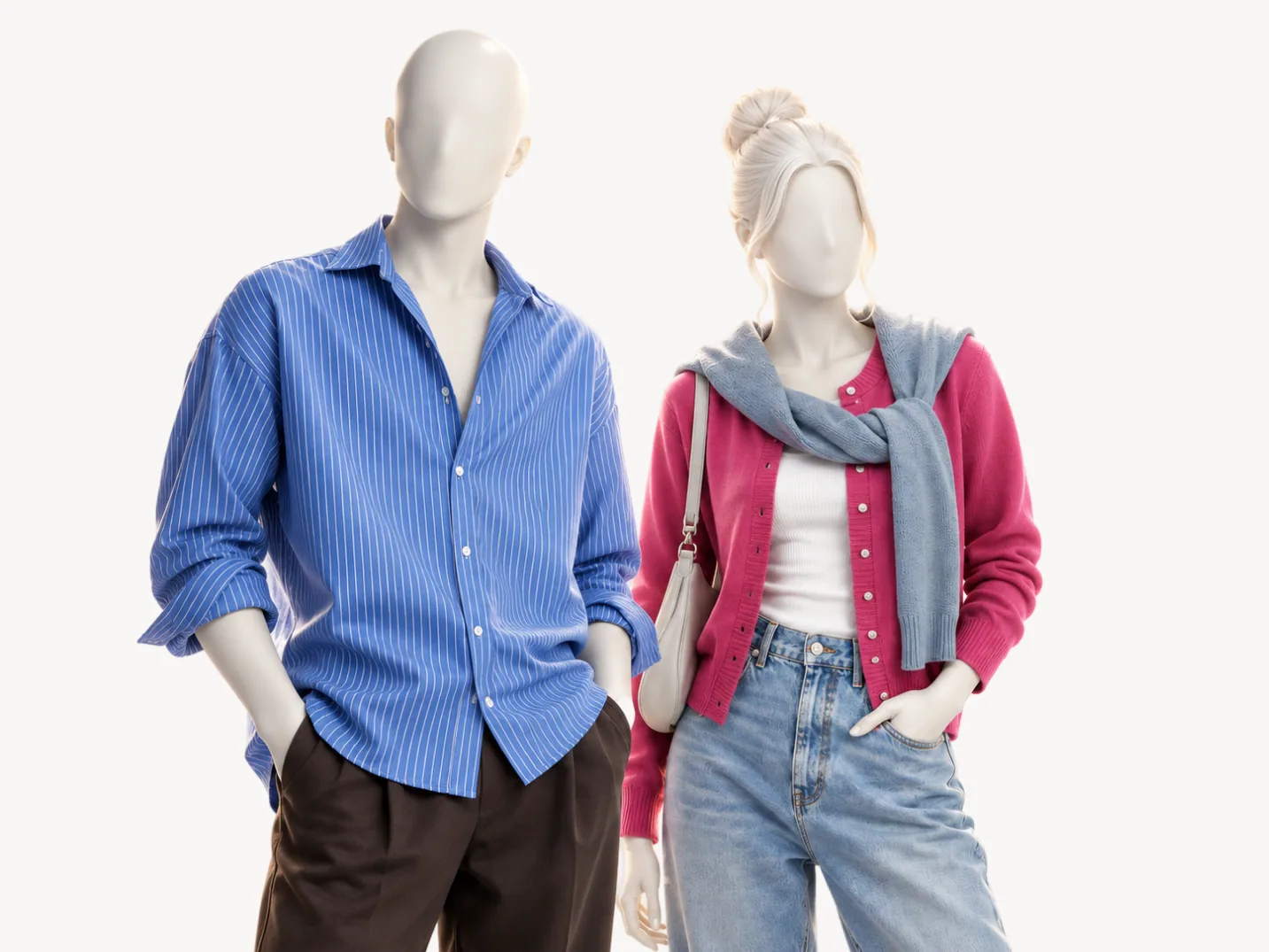 Looks en los colores de True Summer sobre dos maniquíes