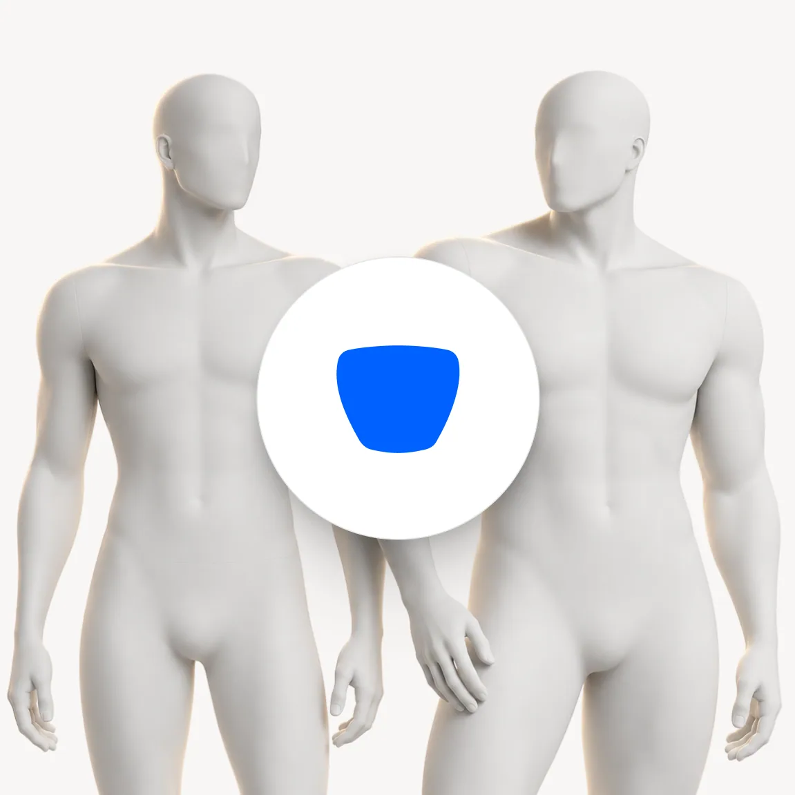 Dos figuras de hombre con el tipo de cuerpo Trapecio