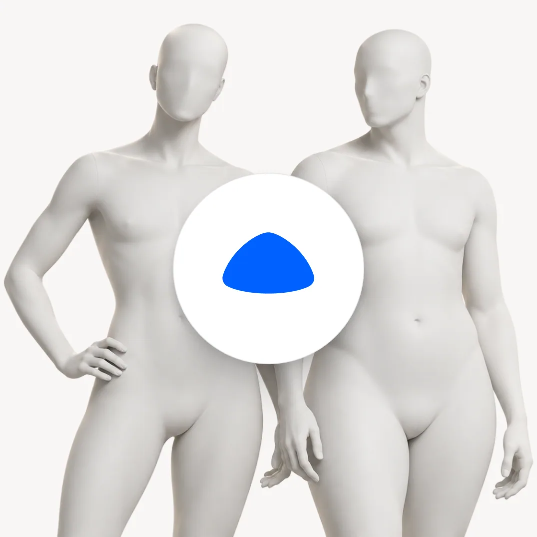 Dos figuras de hombre con el tipo de cuerpo Triángulo