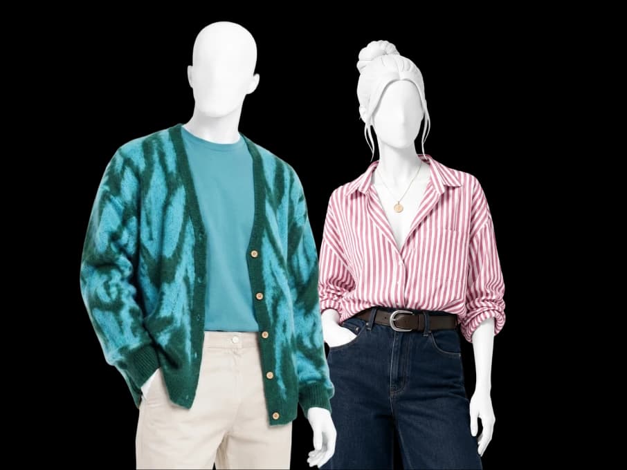 Two people dressed in the Bright Spring palette