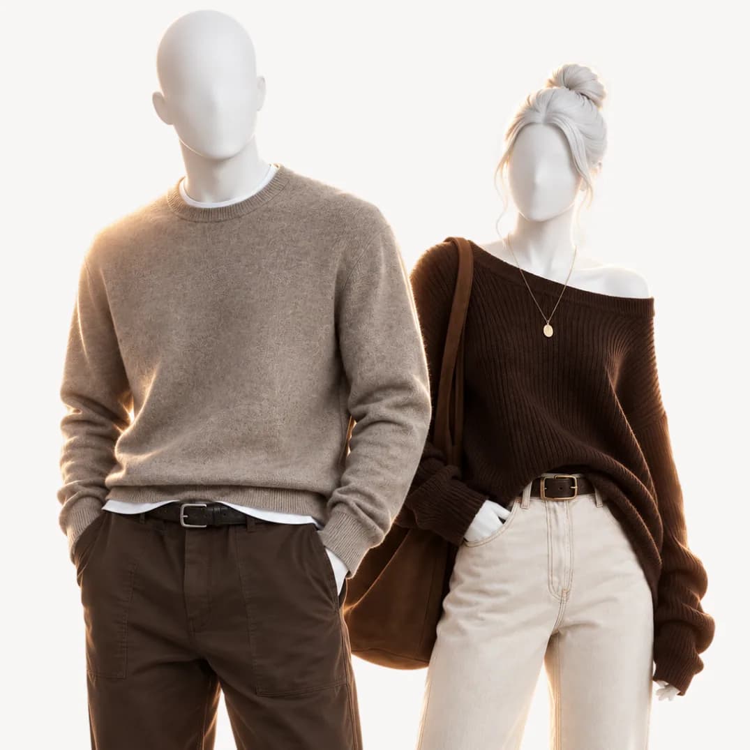 Dos maniquíes vestidos con la paleta de True Autumn